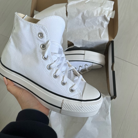 Converse Lift High Top Platform White Sneaker - Picture 2 of 5